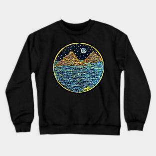 Seascape with moon and Stars Crewneck Sweatshirt